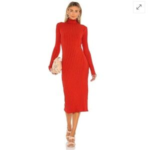 COPY - LOVERS AND FRIENDS  Mock Neck Midi Dressred - Spice Red SZ XS NWT